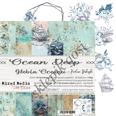 OCEAN DEEP - ZESTAW PAPIERÓW 20,3X20,3CM