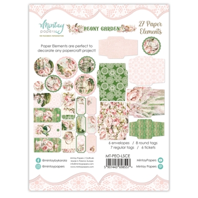 Papierowe Koperty i Tagi - PEONY GARDEN