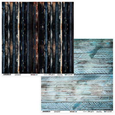 Dwustronny papier do scrapbookingu - ScrapAndMe - WOODS 07/08